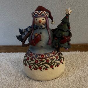 Jim Shore “ Be Cool” Festive Snowman with Tree